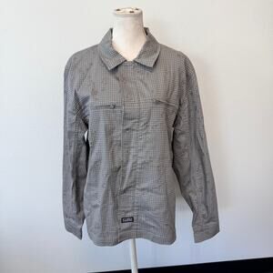Stussy Men's Cordura Tactical Zip Up Shirt Gray Collared Long Sleeve Size Small